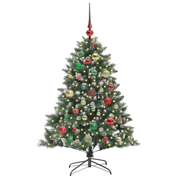 vidaXL &Aacute;rvore de Natal Artificial Verde 120 cm PVC, Pl&aacute;stico e A&ccedil;o