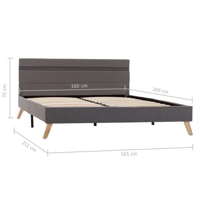vidaXL Estrutura de cama com LED 160x200 cm tecido cinzento-claro