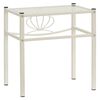 vidaXL Mesa cabeceira 42,5x33x44,5cm metal branco e vidro transparente