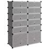 vidaXL Sapateira 94x37x125 cm PP preto