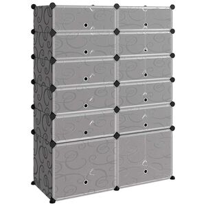 vidaXL Sapateira 94x37x125 cm PP preto