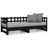 820736 vidaXL Sof&aacute;-cama de puxar 2x(80x200) cm pinho maci&ccedil;o preto