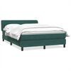 vidaXL Box Cama primavera com Colch&atilde;o Verde Escuro 140x210 cm Veludo