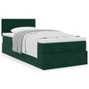 vidaXL Estrutura de cama otomana colch&atilde;o 90x200 cm veludo verde escuro