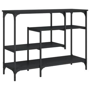 vidaXL Mesa consola c/ prateleiras 100x35x75 cm preto
