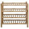 vidaXL Rack de Sapatos com prateleira Natural 68 x 28 x 63 cm Bambu
