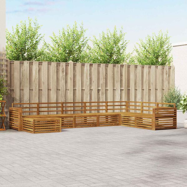 vidaXL Conjuntos de sof&aacute;s 8 pcs Natural Madeira S&oacute;lida de Ac&aacute;cia