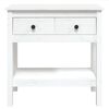 vidaXL Mesa consola 75x35x75 cm pinho maci&ccedil;o branco
