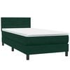 vidaXL Cama com molas/colch&atilde;o verde-escuro 90x210 cm veludo