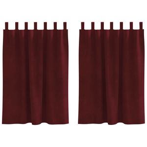 vidaXL Cortinas opacas 2 pcs Vinho Vermelho 140 x 140 cm Veludo