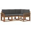 vidaXL Conjunto de Sof&aacute;s para Exterior 4 unid. Natural e Antracite