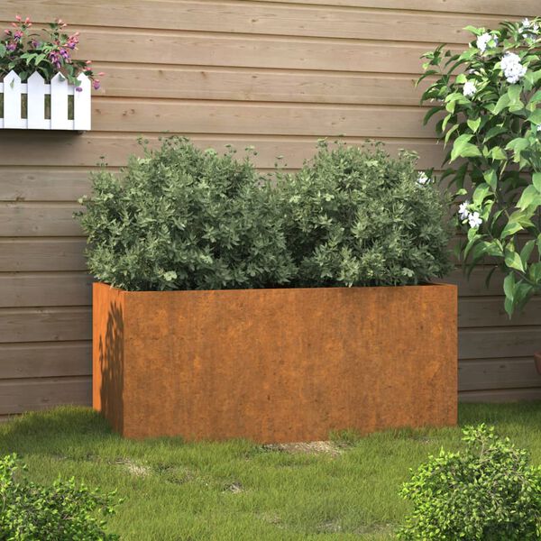 vidaXL Vaso/floreira 62x30x29 cm aço corten