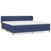 vidaXL Cama com molas/colch&atilde;o 200x200 cm tecido azul