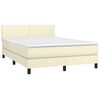 vidaXL Cama box spring c/ colch&atilde;o/LED 140x200cm couro artificial creme