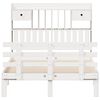 vidaXL Cama com estante sem colch&atilde;o 135x190 cm pinho maci&ccedil;o branco