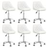 vidaXL Cadeiras de jantar girat&oacute;rias 6 pcs couro artificial branco