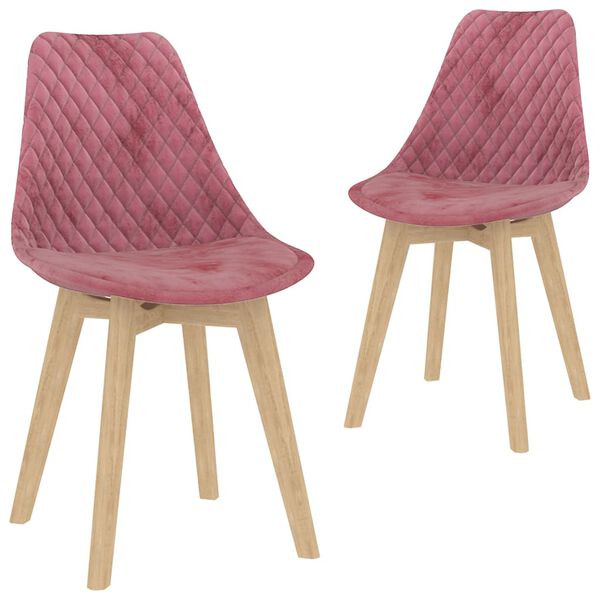 vidaXL Cadeiras de jantar 2 pcs veludo rosa