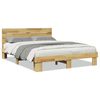 vidaXL Estrutura cama cabeceira sem colch&atilde;o 140x190 cm maci&ccedil;a carvalho