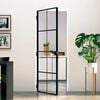 vidaXL Porta interior 76x201,5cm vidro temperado e alum&iacute;nio fino preto