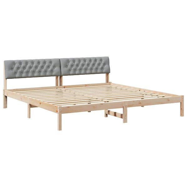 vidaXL Estrutura da cama Marrom e cinza claro 200 x 200 cm