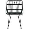 vidaXL Cadeiras jardim c/ apoio braços 2 pcs 56x64x80 cm vime PE preto