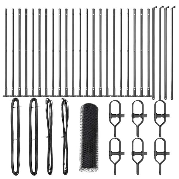 vidaXL Poste de Cerca Cinzeto 50 x 0,4 m (malha de 25 mm) A&ccedil;o e PVC