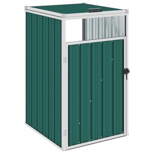 vidaXL Abrigo para caixote do lixo 72x81x121 cm a&ccedil;o verde