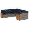 vidaXL Conjunto de sof&aacute; de jardim com 8 pe&ccedil;as e almofadas em rattan sint&eacute;tico cinza