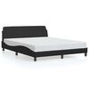 vidaXL Estrutura de cama Dover 152x203 cm couro artificial preto