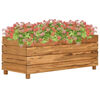 vidaXL Vaso/floreira 100x40x38 cm madeira de teca reciclada e a&ccedil;o