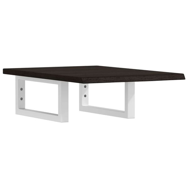 vidaXL Prateleira de parede p/ lavat&oacute;rio a&ccedil;o/madeira carvalho maci&ccedil;a