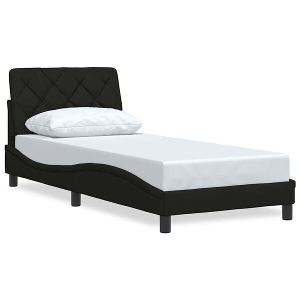 vidaXL Estrutura de cama sem colch&atilde;o 90x200 cm tecido preto