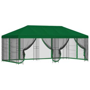 vidaXL Gazebo com paredes laterais 6 x 3 m Verde Poli&eacute;ster e A&ccedil;o