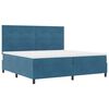 vidaXL Cama Box com colch&atilde;o Azul Escuro 200 x 200 cm tecido