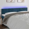 vidaXL Cabeceira de cama c/ luzes LED veludo 180x5x78/88cm azul-escuro