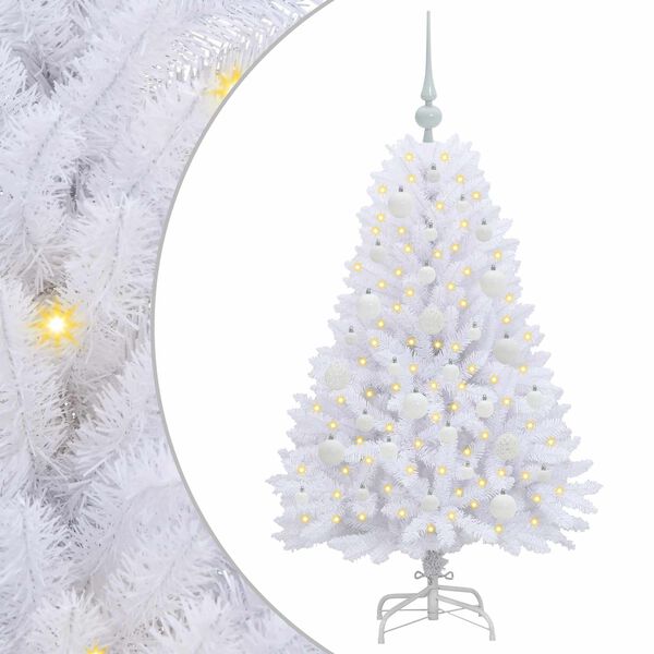 vidaXL &Aacute;rvore de Natal Articulada Artificial Branco 120 cm PVC e A&ccedil;o