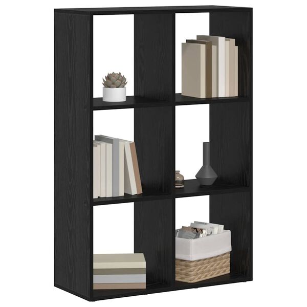vidaXL Gabinete de Livros Carvalho Preto 69,5 x 29 x 103,5 cm