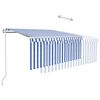 vidaXL Toldo autom&aacute;tico c/ estore/LED/sensor vento 3x2,5m azul/branco