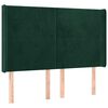 vidaXL Cabeceira cama c/ abas veludo 147x16x118/128 cm verde-escuro