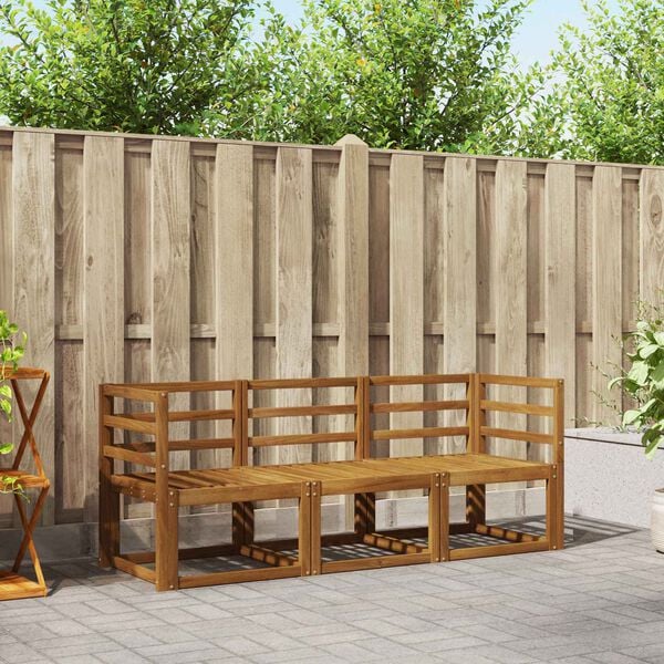 vidaXL Conjunto de Sof&aacute;s para Exterior 3 pcs Cinza Natural e Claro