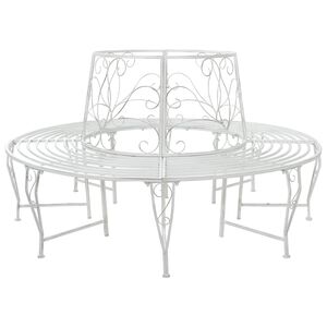 vidaXL Banco de &Aacute;rvore 8-N&uacute;mero de lugares &Oslash; 160 x 89 cm A&ccedil;o