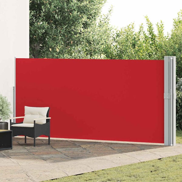 vidaXL Toldo lateral retr&aacute;til para p&aacute;tio 170x1200 cm vermelho