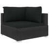 vidaXL 9 pcs conjunto lounge de jardim c/ almofadões vime PE preto