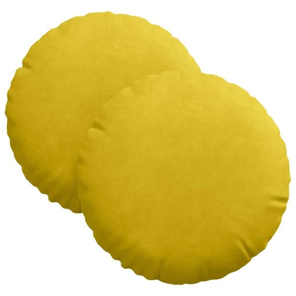 vidaXL Almofadas de Assento 2 pcs Amarelo &Oslash; 40 x 13 cm Veludo