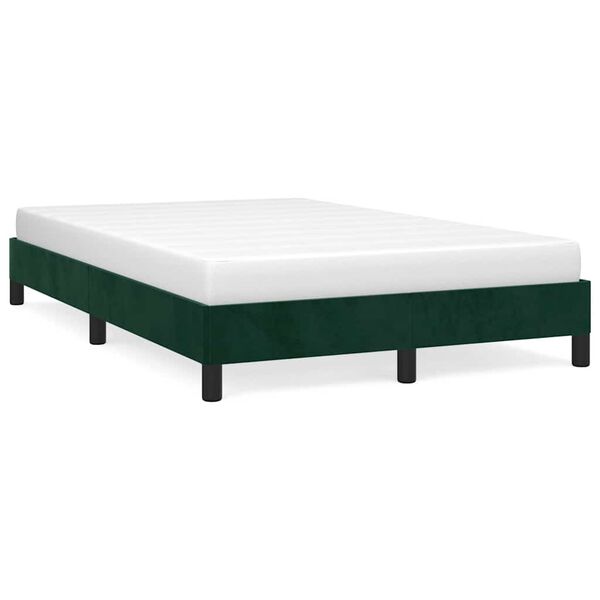 vidaXL Estrutura de cama sem colch&atilde;o verde escuro 120x190 cm Veludo