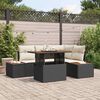 vidaXL Conjunto de Sof&aacute; de Jardim 5 pcs Preto Rattan Sint&eacute;tico