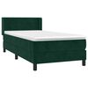 vidaXL Cama com molas/colch&atilde;o 90x190 cm veludo verde-escuro