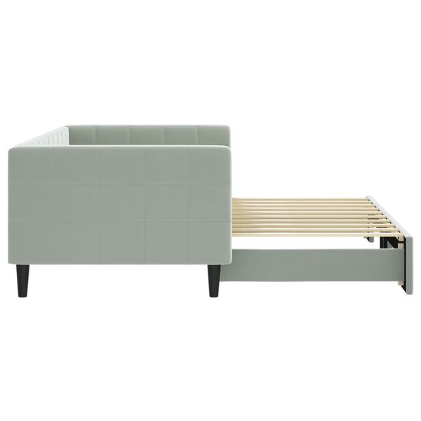 vidaXL Sof&aacute;-cama com gavet&atilde;o 90x190 cm veludo cinzento-claro