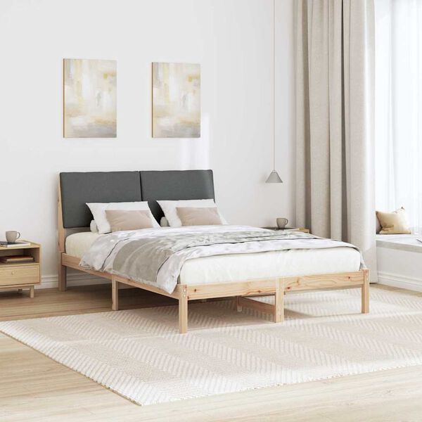 vidaXL Estrutura da cama castanho e cinzento-escuro 140 x 190 cm