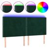 vidaXL Cabeceira de cama c/ LED veludo 180x5x118/128 cm verde-escuro